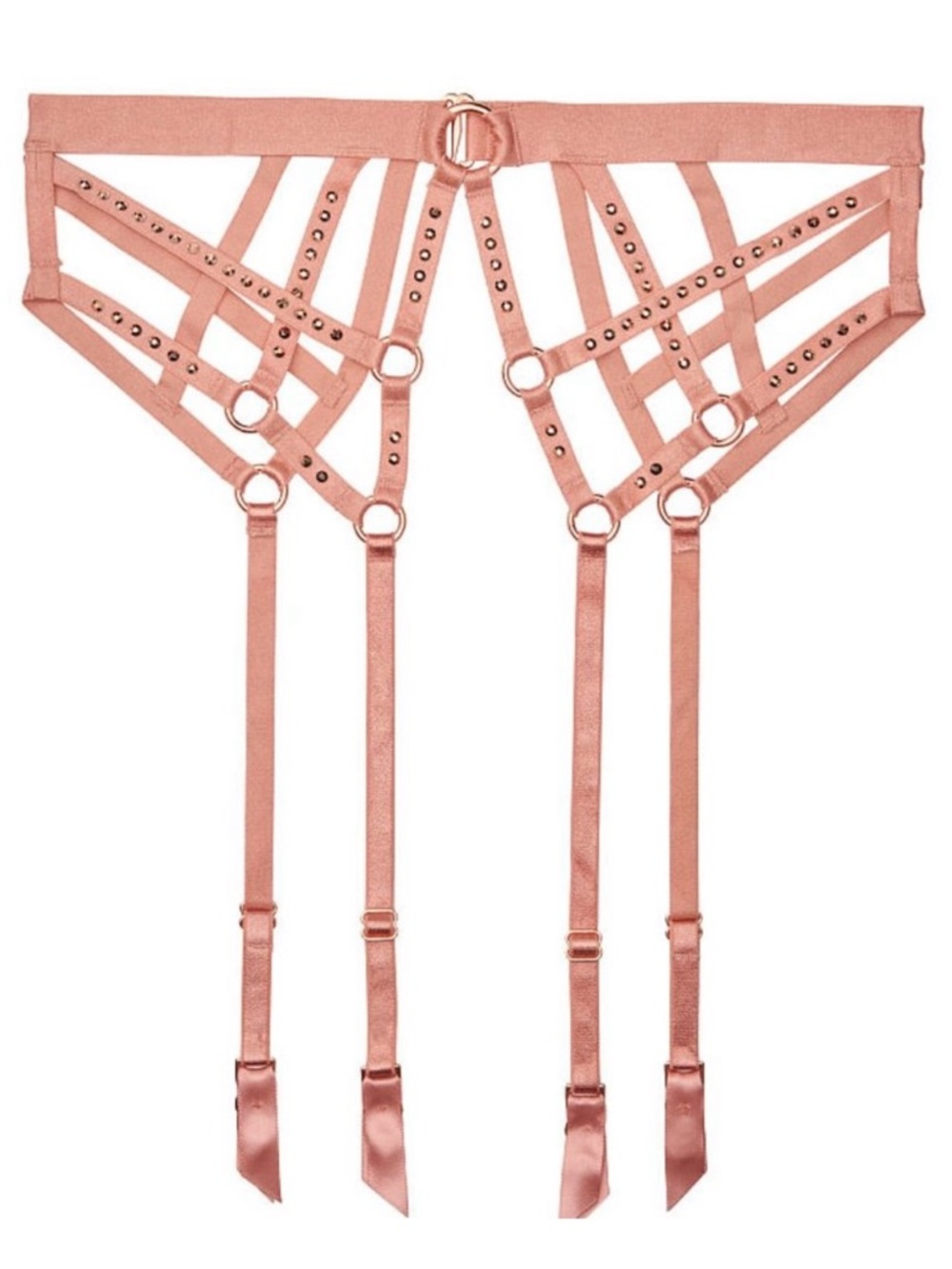 Victoria’s Secret Swarovski Crystal Cage Strappy Naked Garter Belt Medium Large - Picture 5 of 7